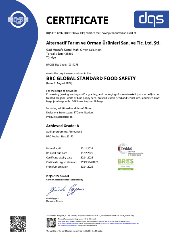 BRCGS V9 2024 CERTIFICATE